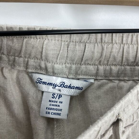 Tommy Bahama Pants Size Small Womens Khaki High Rise Linen Easy Natural Beach - Picture 3 of 8